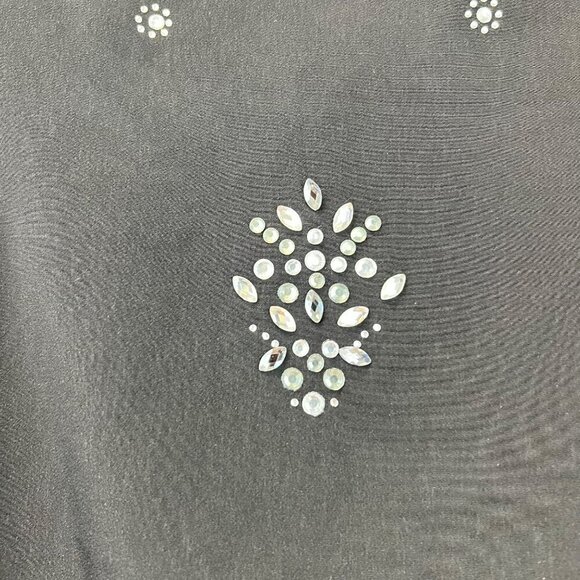 DG2 by Diane Gilman Womens Sleeveless Blouse Black/Rhinestone Keyhole Back XS - Picture 4 of 9